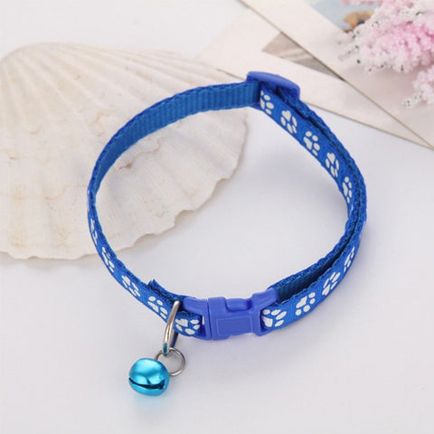 Nylon  with Bell Pet  Cute Fashion Paw  Dog Cat Puppy  Charm Adjustable Lovely Safety Collars 1PC New Buckle