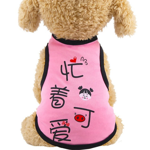 Cartoon Pet Dog Vest Summer Clothes For Dogs Pets Clothing Breathable Dog Clothes Puppy Cat Vest For Dogs Costume Pets Outfits