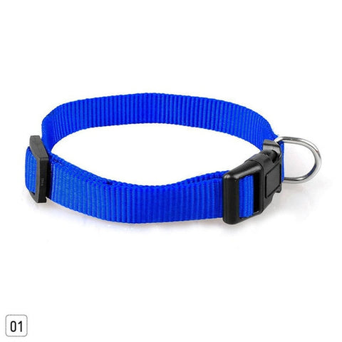 Null 1Pcs Durable Nylon Solid Color Cat Dog Pet Collar 4 Color Adjustable Collar S M X XL #281494