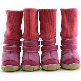 Thick Fur Pet Shoes Small Dogs Shoes Winter Warm Snow Boots For Teddy Poodle Coffee/Pink/Purple