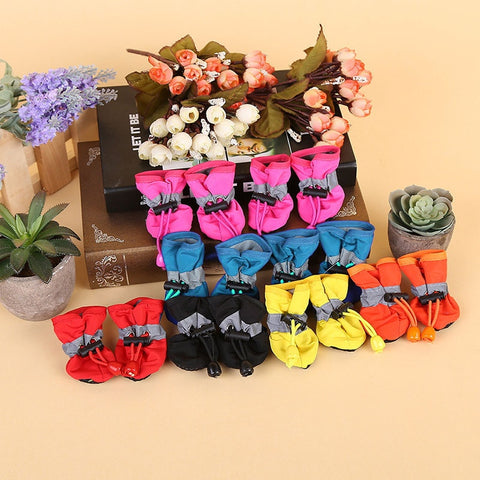 4 Pcs/Set Portable Pet Dog puppy Shoes Cover Non-slip Waterproof Rain Boots Autumn Winter Dogs Paws Soft Shoe Store