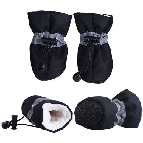 HOT 4pcs Winter Pet Dog Waterproof Shoes Anti-slip Rain Snow Boots Footwear Thick Warm For Small Cats Dogs  Socks Booties Top