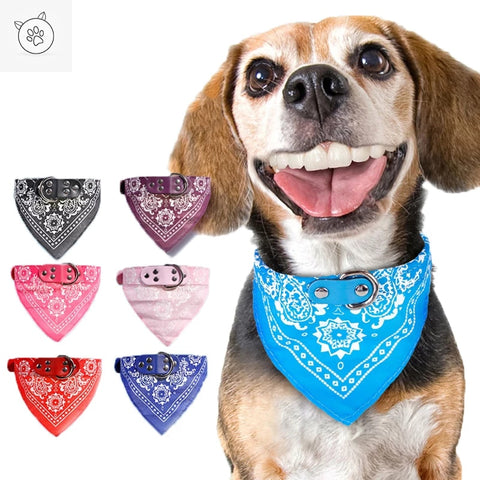 SUPREPET Cute Adjustable Small Dog Collars Puppy Pet Slobber Towel Outdoor Cat Collar Print Scarf  Design Dog Collar Neckerchief