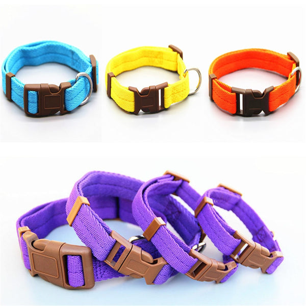 Dog collar Nylon 7 colors are optional neck strap Adiustable 4 sizes for small and medium dogs puppies.Also pet cats,kitten pet