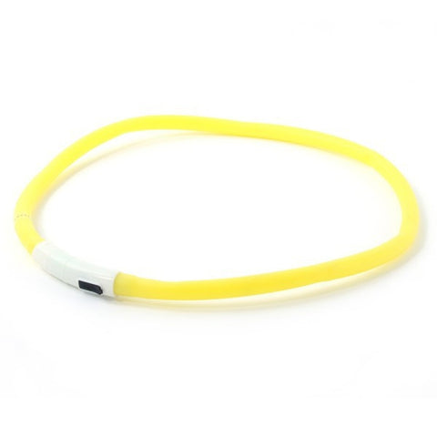 Dogs Collars LED Rechargeable USB Adjustable Flashing Night Plastic Solid Necklace For Night Running Walk Around