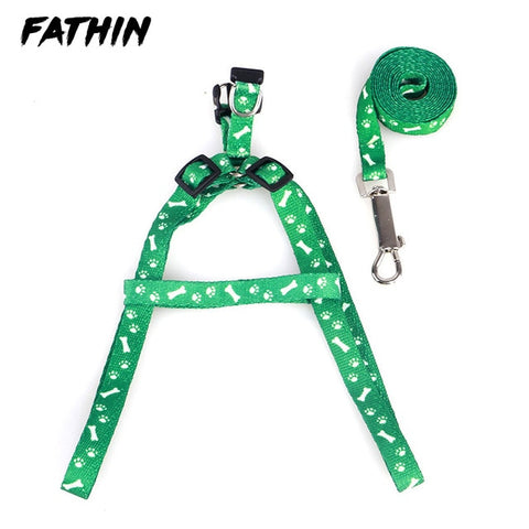 FATHIN Hot Sale Pet Dog Leash Traction Rope Pet Harness Dog Collar for Small Medium Dogs 10 color