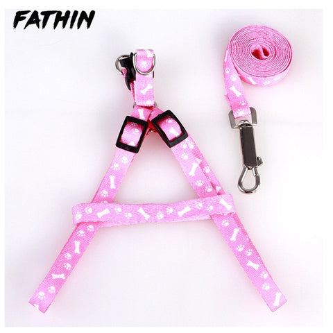 FATHIN Hot Sale Pet Dog Leash Traction Rope Pet Harness Dog Collar for Small Medium Dogs 10 color