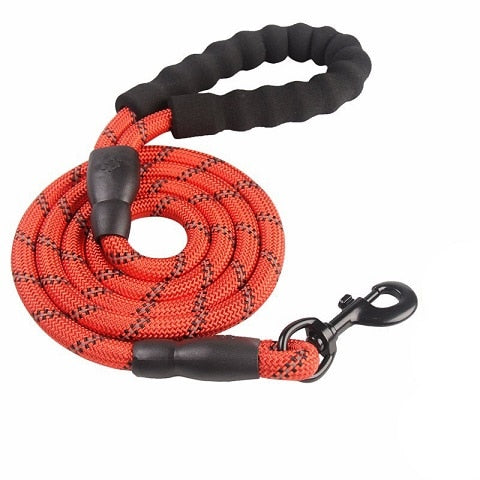 Large Dog Rope 2m 1.5m Big Dog Reflective Leashes Walking Strong Dog Collar Traction Harness Round Nylon Medium Dog Lead Belt