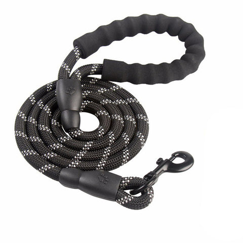 Large Dog Rope 2m 1.5m Big Dog Reflective Leashes Walking Strong Dog Collar Traction Harness Round Nylon Medium Dog Lead Belt