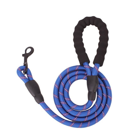 Large Dog Rope 2m 1.5m Big Dog Reflective Leashes Walking Strong Dog Collar Traction Harness Round Nylon Medium Dog Lead Belt