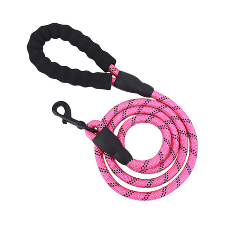 Large Dog Rope 2m 1.5m Big Dog Reflective Leashes Walking Strong Dog Collar Traction Harness Round Nylon Medium Dog Lead Belt