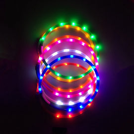 Luminous LED Light USB Dog Collar Pet Dogs Cats USB Rechargeable Flashing Night Collars Glowing Teddy Flash Collar Pet