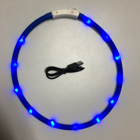 Luminous LED Light USB Dog Collar Pet Dogs Cats USB Rechargeable Flashing Night Collars Glowing Teddy Flash Collar Pet