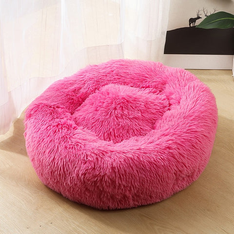 Soft Cat Bed Long Plush Super Soft Pet Bed Kennel Dog Round Cat Winter Warm Sleeping Bag Puppy Cushion Mat Portable Cat Supplies