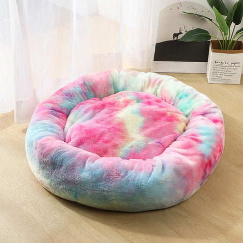 Soft Cat Bed Long Plush Super Soft Pet Bed Kennel Dog Round Cat Winter Warm Sleeping Bag Puppy Cushion Mat Portable Cat Supplies