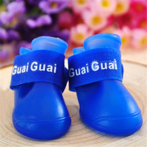 4pcs Pet Dog Shoes Waterproof Rain Pet Shoes for Dog Puppy Rubber Boots Candy Color Puppy Shoes Pet Products Z