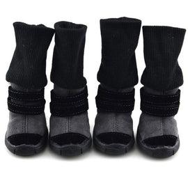 Pet Winter Winter Animal Shoes Anti-Slip Leather Soft Cashmere Waterproof Warm Boots Chill Trend