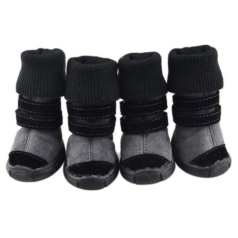 Pet Winter Winter Animal Shoes Anti-Slip Leather Soft Cashmere Waterproof Warm Boots Chill Trend