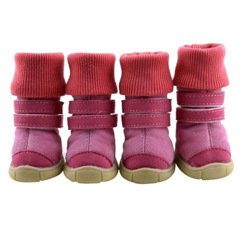 Pet Winter Winter Animal Shoes Anti-Slip Leather Soft Cashmere Waterproof Warm Boots Chill Trend