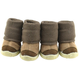 Pet Winter Winter Animal Shoes Anti-Slip Leather Soft Cashmere Waterproof Warm Boots Chill Trend