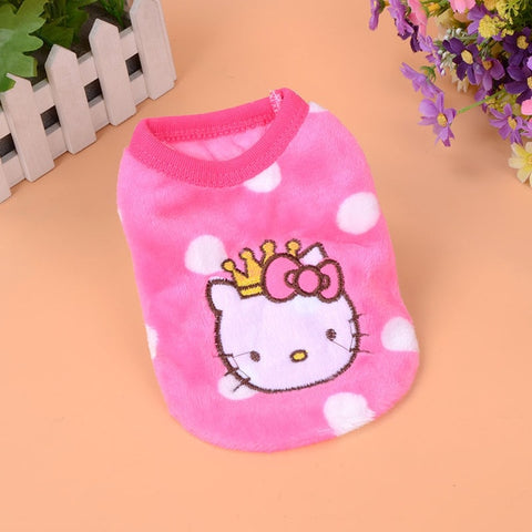 2017 New Autumn/Winter Cartoon Pet Puppy Cat Coats Jacket Warm Soft Fleece Dog Clothes for Small Dogs Chihuahua Clothing XXS-XXL