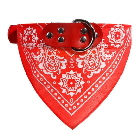 Bandana Leather Printed Soft Collar For Cat and Dog Scarf Collar For Chihuahua Puppy