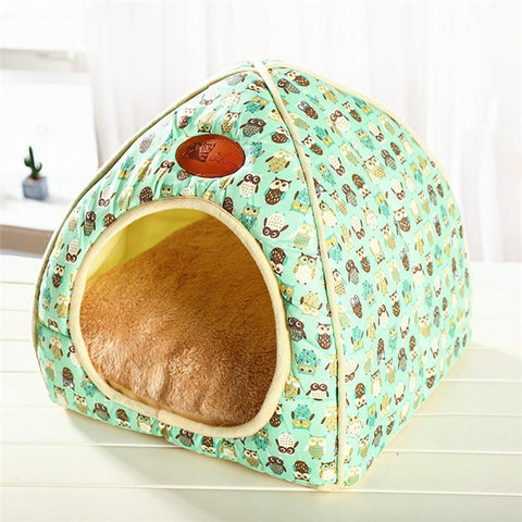 Brand New Cat Warm Cave Lovely Bow Design Puppy Winter Bed House Kennel Fleece Soft Nest For Small Medium Dog House for cat