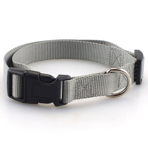 Pet Dog Collar Classic Solid Basic Polyester Nylon Dog Collar with Quick Snap Buckle, Can Match Leash & Harness