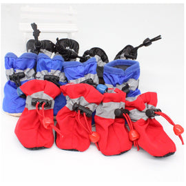 4pcs/set Waterproof Anti-slip Pet Shoes for Small Dogs Cats Chihuahua Yorkie Thick Snow Dog Boots Socks