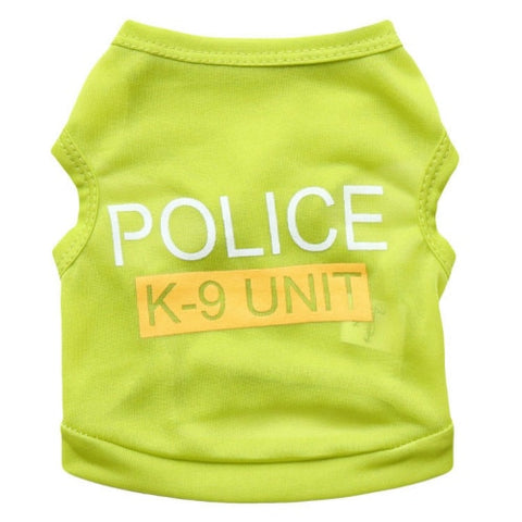 Pet Dog Clothes for Small Dogs Puppy Clothes Police  Summer Clothes Chihuahua Puppy Clothing Shirt Winter Warm Vest Printed