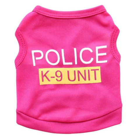 Pet Dog Clothes for Small Dogs Puppy Clothes Police  Summer Clothes Chihuahua Puppy Clothing Shirt Winter Warm Vest Printed