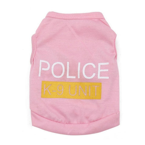 Pet Dog Clothes for Small Dogs Puppy Clothes Police  Summer Clothes Chihuahua Puppy Clothing Shirt Winter Warm Vest Printed