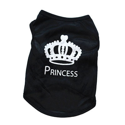 Pet Clothing Fashion Puppy Small Dog Cat Vest T Shirt Summer Polyester Clothes for All Sized Cats Little Dogs BOSS PAW PRINCESS