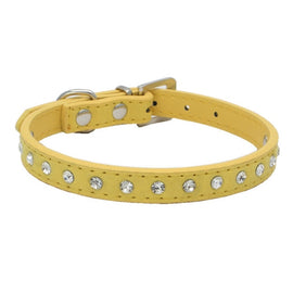 11 Colors Bling Rhinestone PU Leather Collar For Dog Pet Accessories Crystal Diamond Dog Collar and Leash For Small Large Dogs