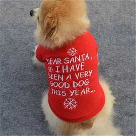 Red Merry Christmas Dog Clothes Pet Puppy Clothing For Dog Coat Winter Warm Chihuahua Apparel Christmas Costume Sweatshirt XS-L9