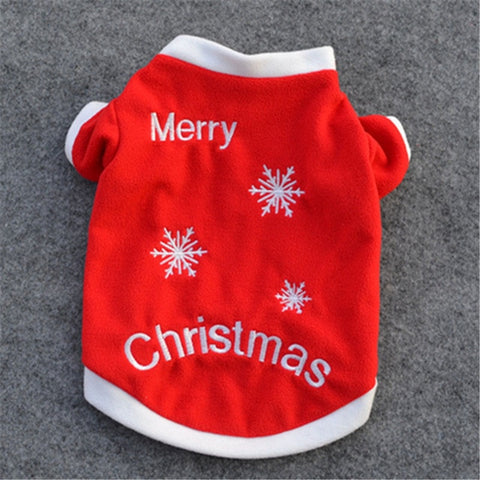 Red Merry Christmas Dog Clothes Pet Puppy Clothing For Dog Coat Winter Warm Chihuahua Apparel Christmas Costume Sweatshirt XS-L9