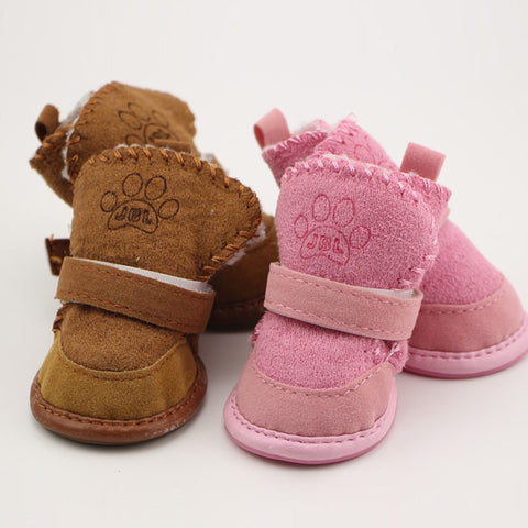 Cat Shoes Cotton Blend Snow Walking Dog Shoes Cute Dog Boots Pet Supplies 4 Pcs Winter Warm Shoes For Dogs Puppy Sneakers