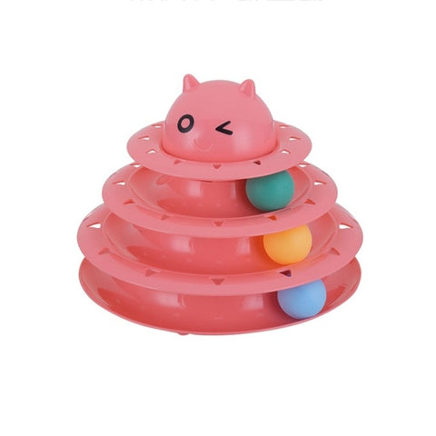 Funny Pet Toys Cat Crazy Ball Disk Interactive Amusement Plate Play Disc Trilaminar Turntable Cat Toy