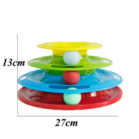 Funny Pet Toys Cat Crazy Ball Disk Interactive Amusement Plate Play Disc Trilaminar Turntable Cat Toy