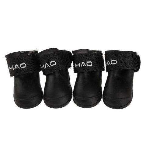 4pcs/set Dog Rubber Rain Boots Anti-slip Dog Waterproof Shoes Cute Pet Puppy Rain Snow Shoes Paw Protector for Small Large Dog