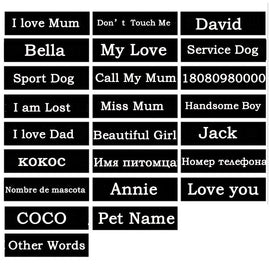 2ps Personalized Customized Dog K9 Harness Label Sticker Custom Tag DIY Logo Pet Harness Collar Vest Dog's Name Labe Pet Supply